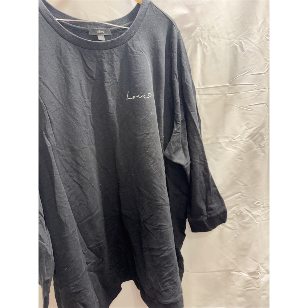 ellos black plus size 4x (34-36) light weight black sweatshirt